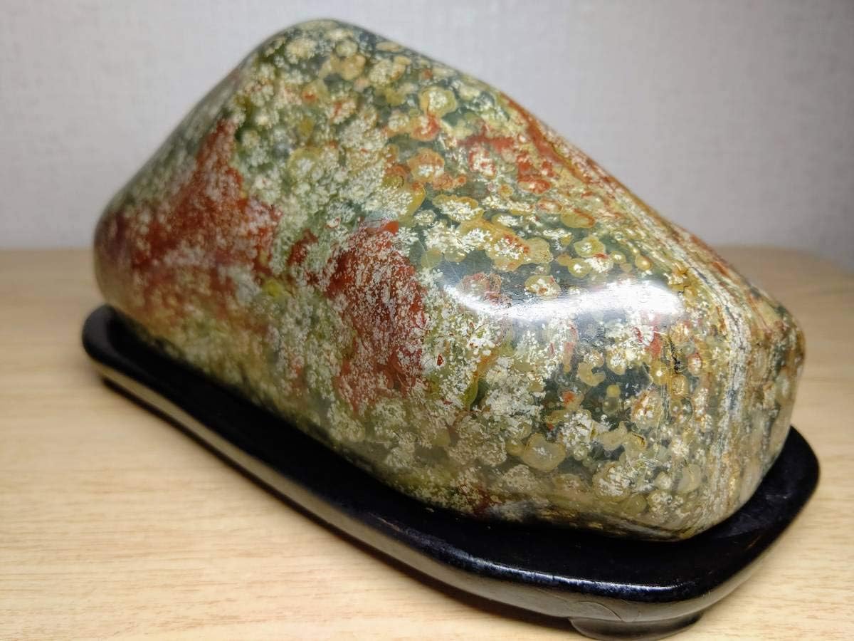 津軽・花紋石 546g 錦石 碧玉 ジャスパー 原石 鑑賞石 自然石 水石